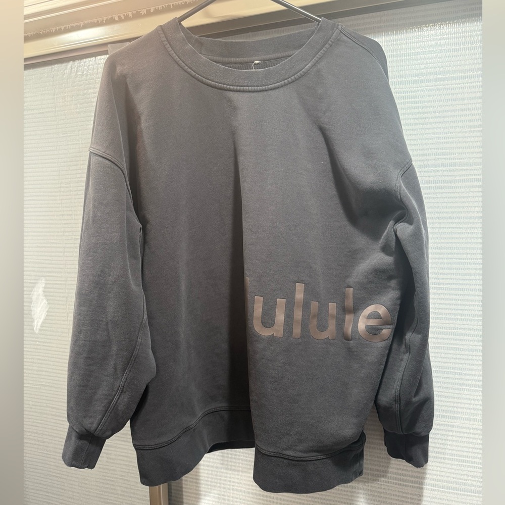 Lululemon Athletica Black Crew Neck Sweater Relaxed Fit